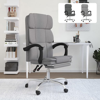 vidaXL Reclining Office Chair Fabric Desk Chair Furniture Dark Gray/Light Gray-2