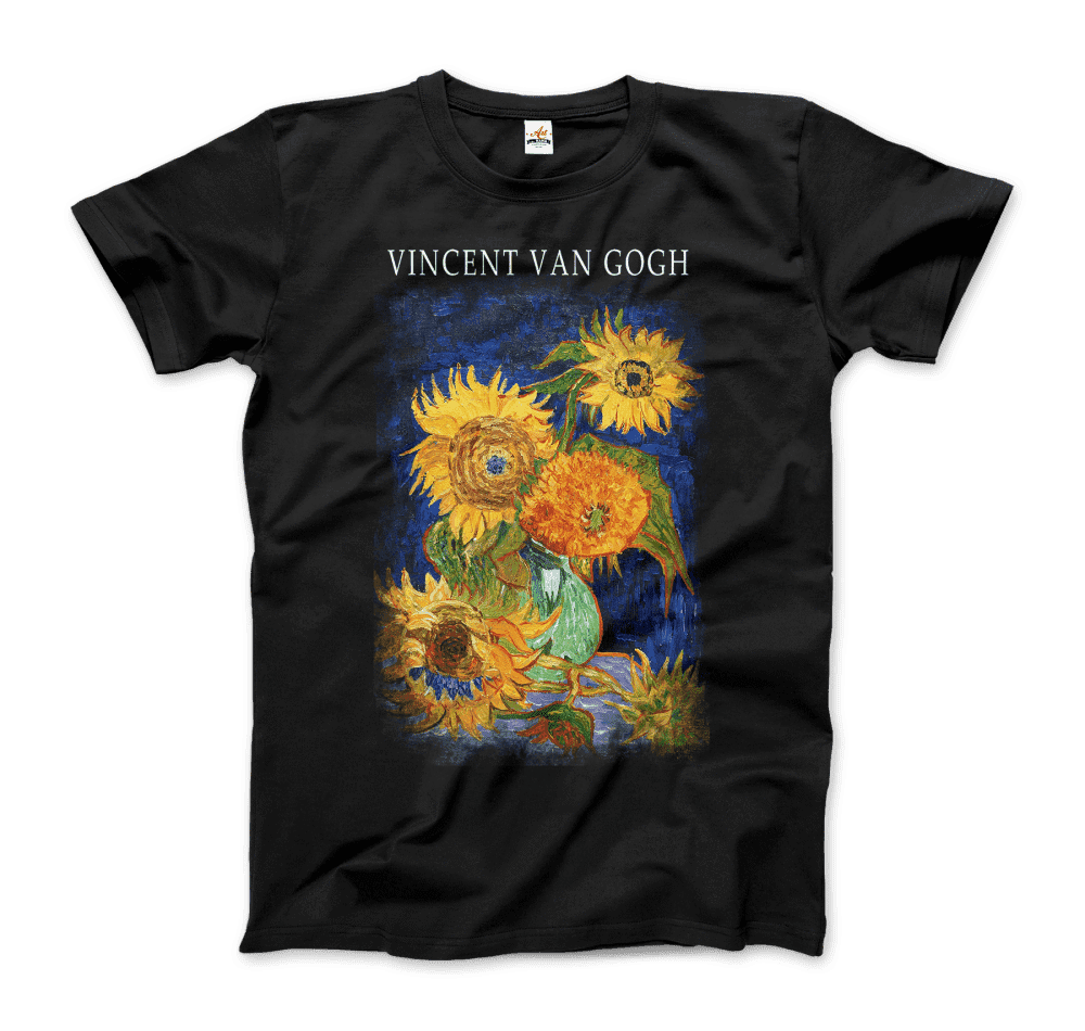 Van Gogh Five Sunflowers 1888, Artwork T-Shirt-3