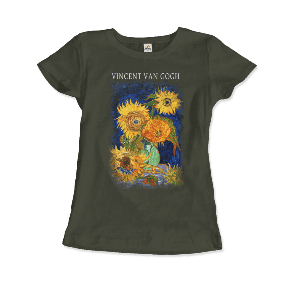 Van Gogh Five Sunflowers 1888, Artwork T-Shirt-10