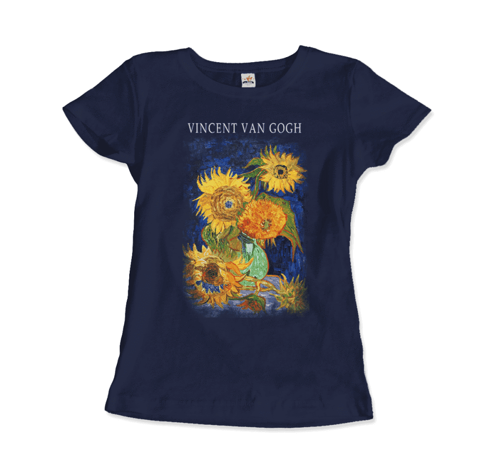 Van Gogh Five Sunflowers 1888, Artwork T-Shirt-2